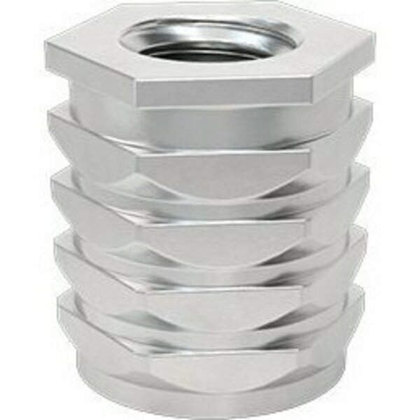Bsc Preferred Aluminum Twist-Resistant Hex-Shaped Inserts for Plastic M3 x 0.50 mm Thread Size, 25PK 92003A110